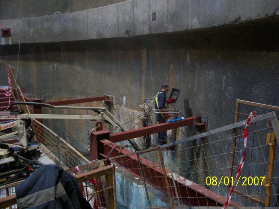 estructuras pozo 3, metro Barcelona, España
