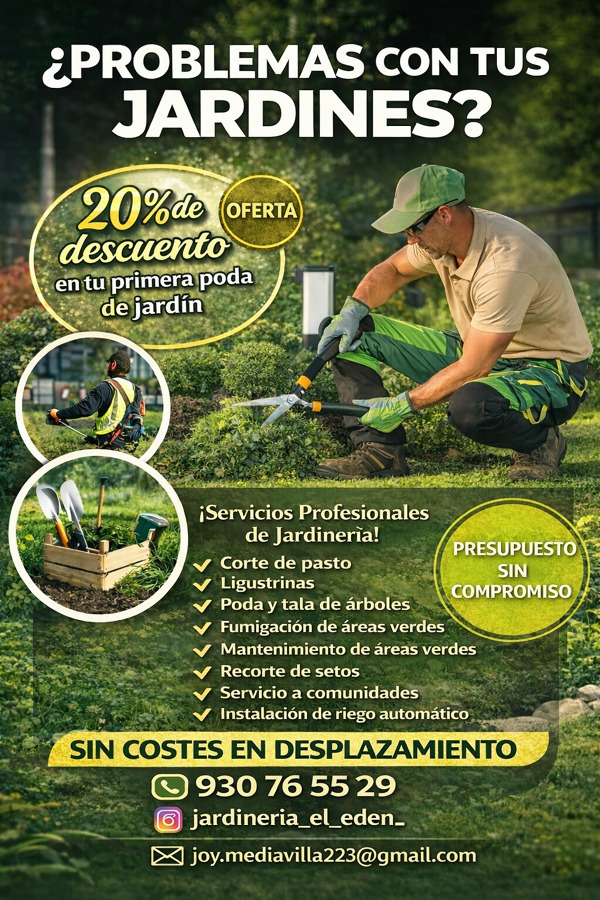 Jardinería servicio a domicilio oferta