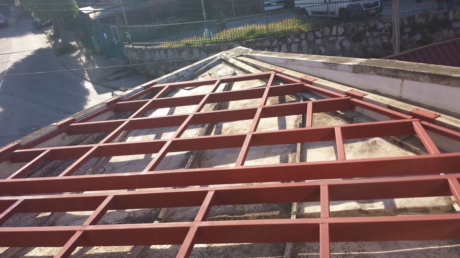base de estructura metalica para terraza