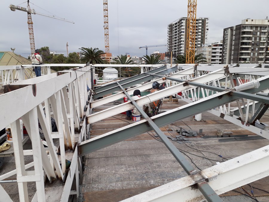 Inspección de soldadura en Techo de Estructura metalica