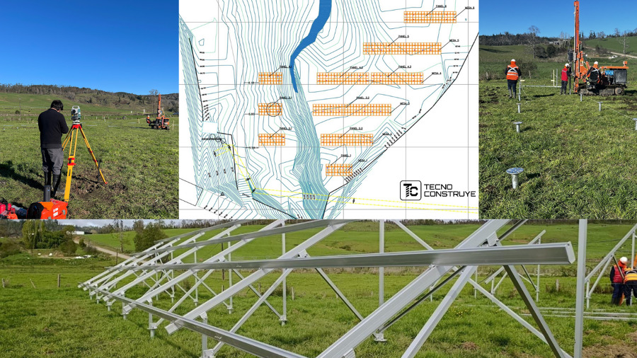 Replanteo de estructuras para Paneles Fotovoltaicos Purranque
