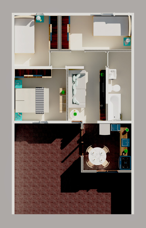 Proyecto ampliación de vivienda - plano 3d