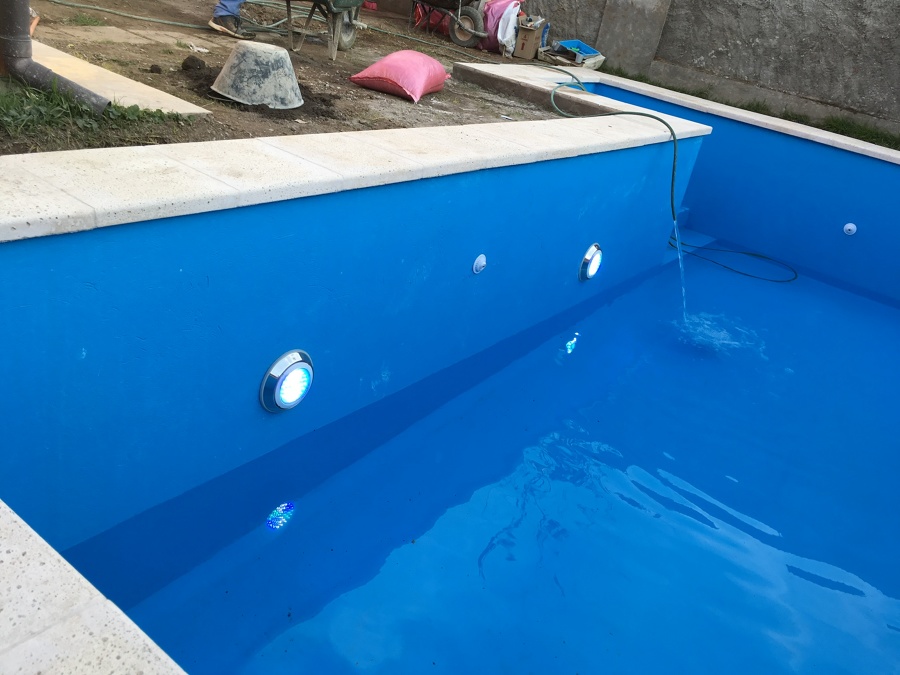 Piscina Hormigon con luces led