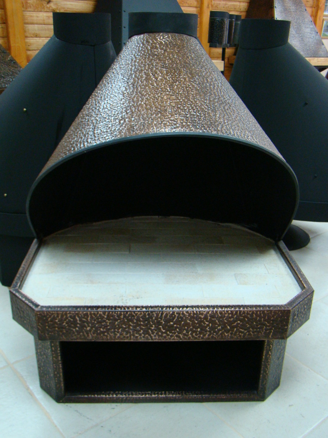 chimenea cobre martillado