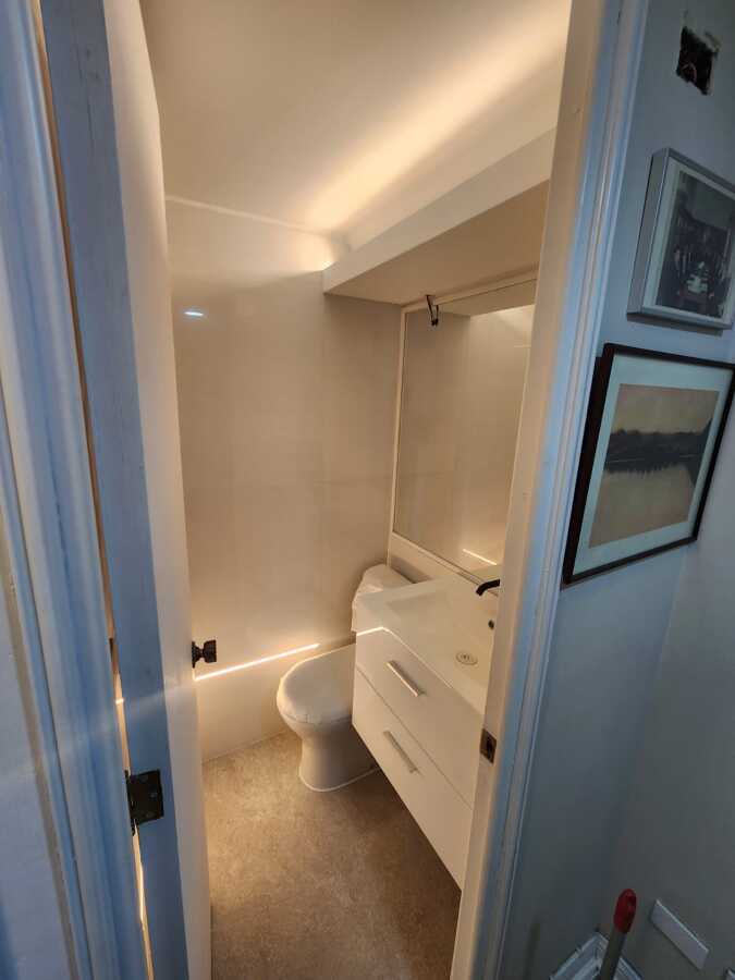 Baño de departamento terminado