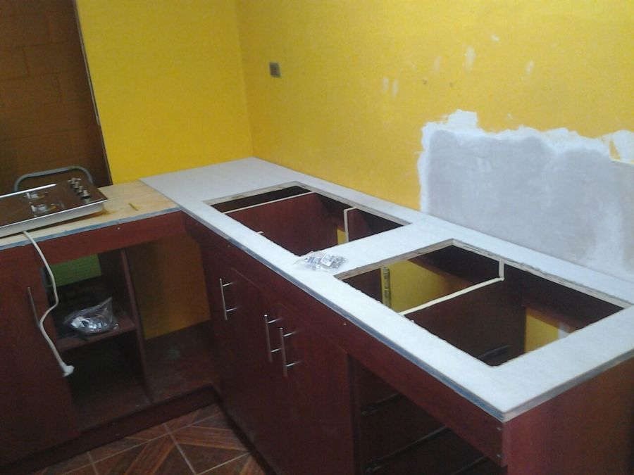cocina en proceso estilo americana