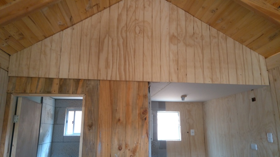 Forro de terciado ranurado living comedor