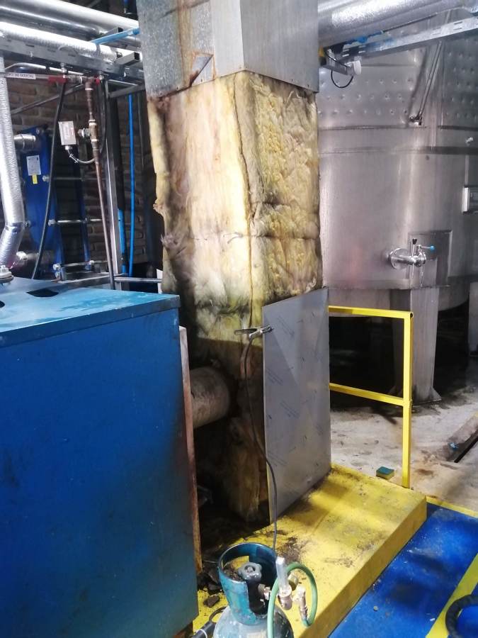 aislación de caldera (ANTES)