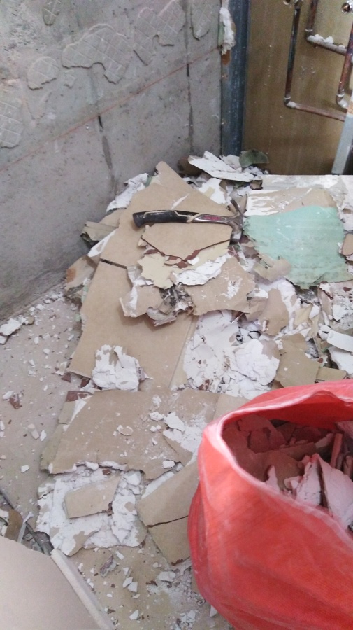 Mocheta y instalación plancha fibrocemento