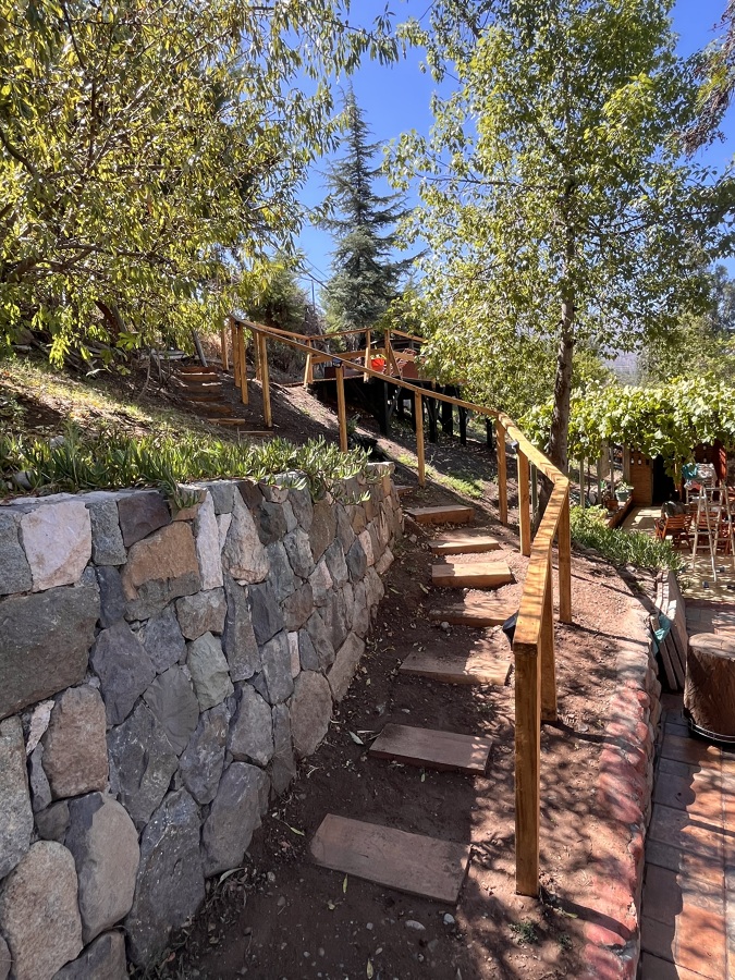 Recorrido de durmientes de madera