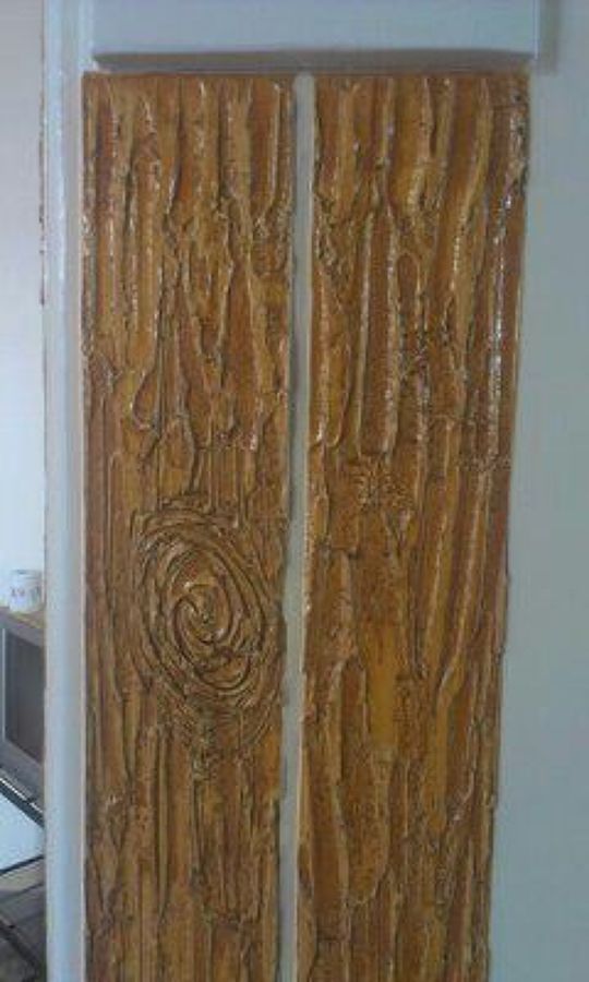 Imitacion de tablones de madera rustica con crema al oleo