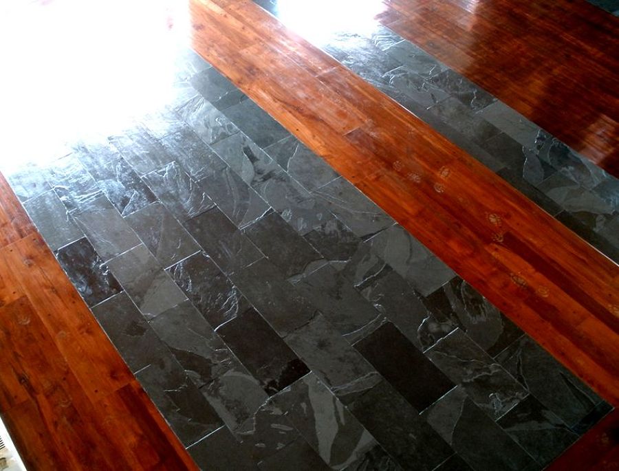 Madera con Piedra Pizarra