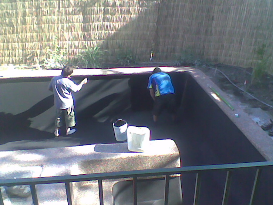 PISCINA RECTANGULAR PINTURA COLOR NEGRO