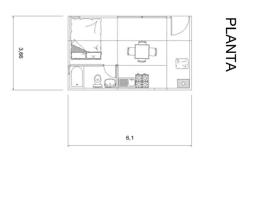 Planta Arquitectura 18m2