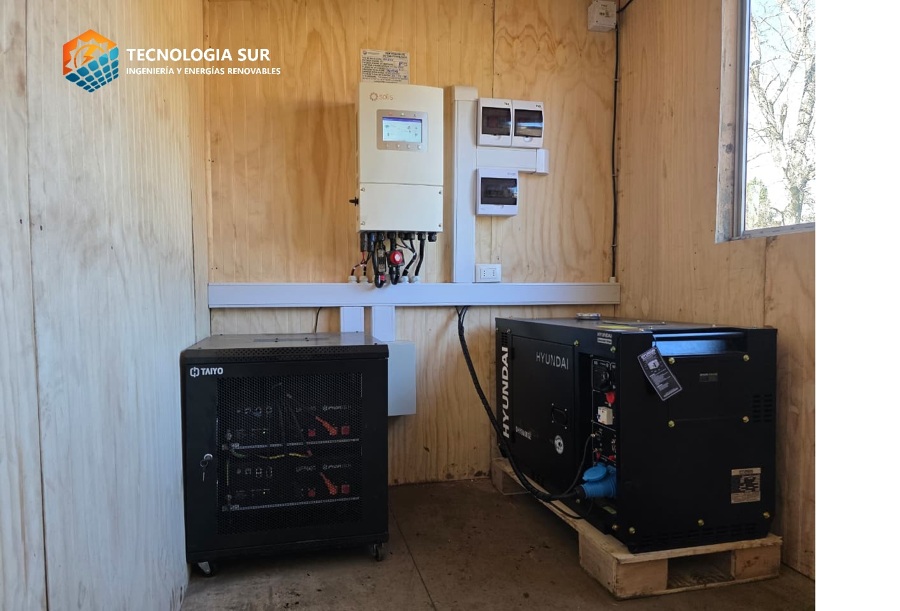 Sistema Solar Hibrido modo offgrid con respado.