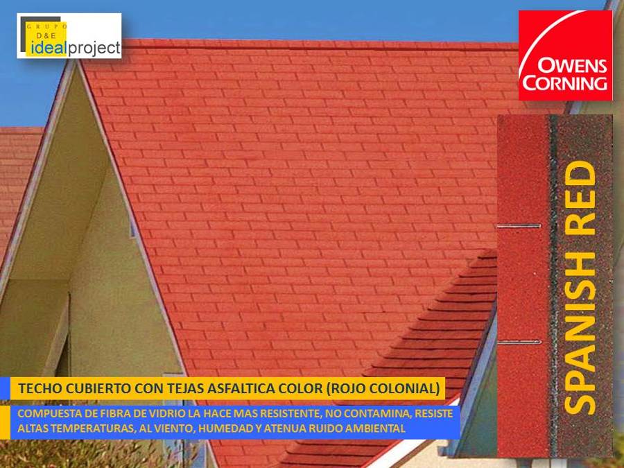 Teja Asfaltica Color Rojo Colonial