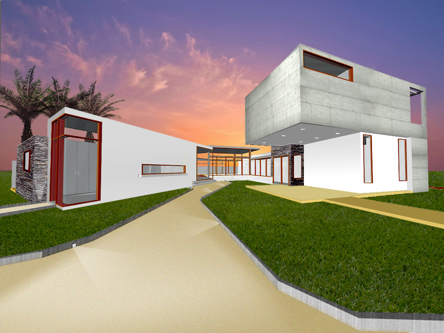 Vivienda particular. Render vista exterior.