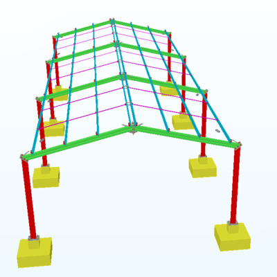 Modelación de galpón sin cierre lateral