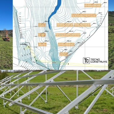Replanteo de estructuras para Paneles Fotovoltaicos Purranque