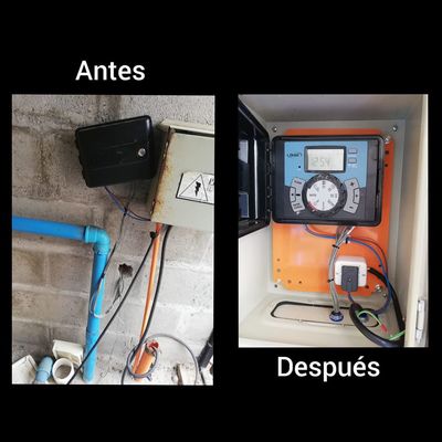 Mantención a tablero de sistema de riego.