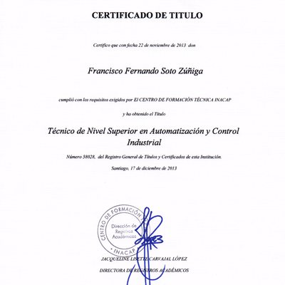 certificado tecnico superior
