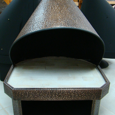 chimenea cobre martillado