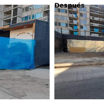 Demolición sala de ventas de inmobiliaria