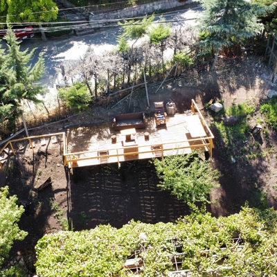 Vista aérea Deck madera