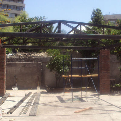 estructura mixta, albañilería y estructura metalica