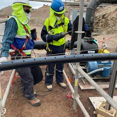 Instalación de piping de HDPE