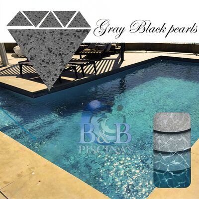 Piscina con revestimiento Gray Black Pearls.