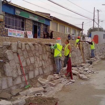 muro contención mampostería