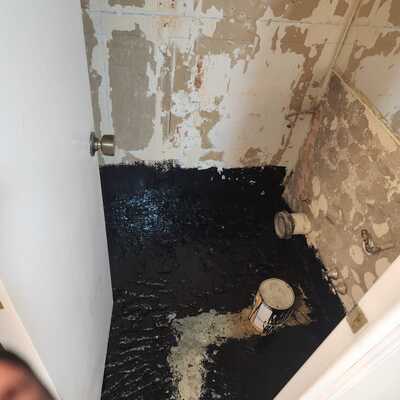 Obra gruesa y tabiqueria baño de departamento