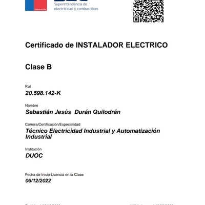 Certificado de instalador