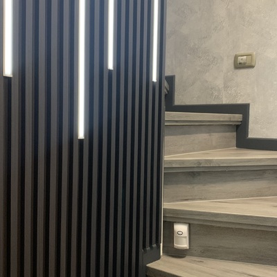 Revestimiento pared y luces led