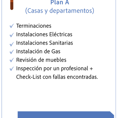 Plan A Inspección de propiedad nueva
