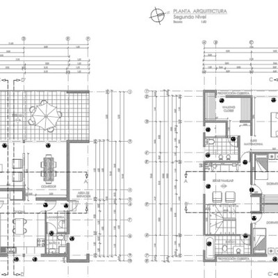 Plano de arquitectura para casa de dos pisos