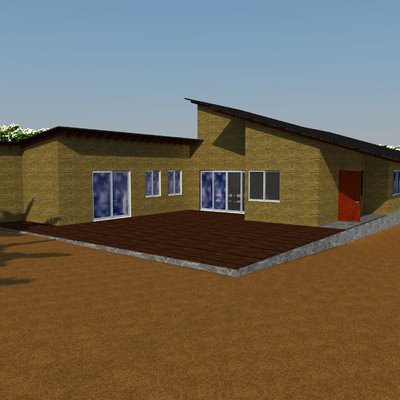 3D Casa ELKE, Vista Posterior