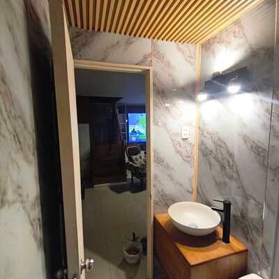 placa marmoleada + wall panel