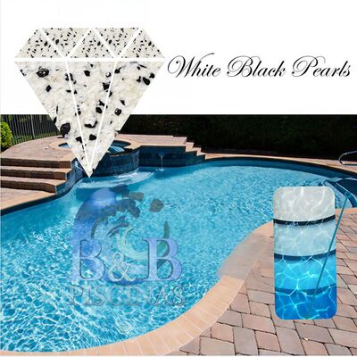 Piscina con revestimiento White Black Pearls.