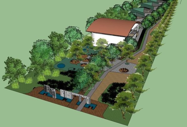 3D acceso Complejo deportivo Colegio Alberto Widmer