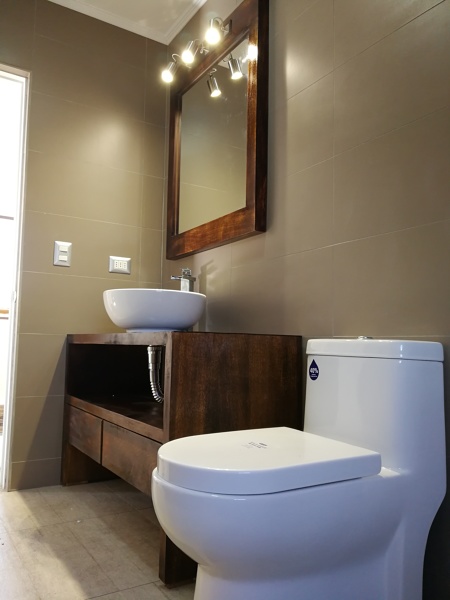 Baño moderno de madera Rauli