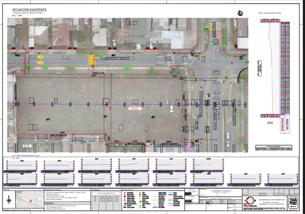 Topografia. Construcción de edificio residencial.