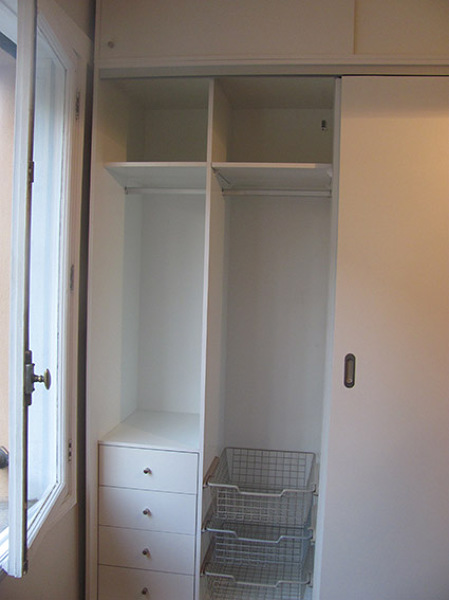 Closet con cajoreras interior