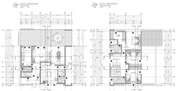 Plano de arquitectura para casa de dos pisos