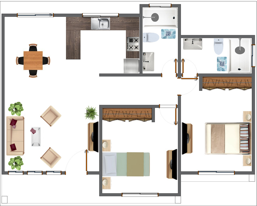 80m2 / 3 Dormitorios - 2 Baños