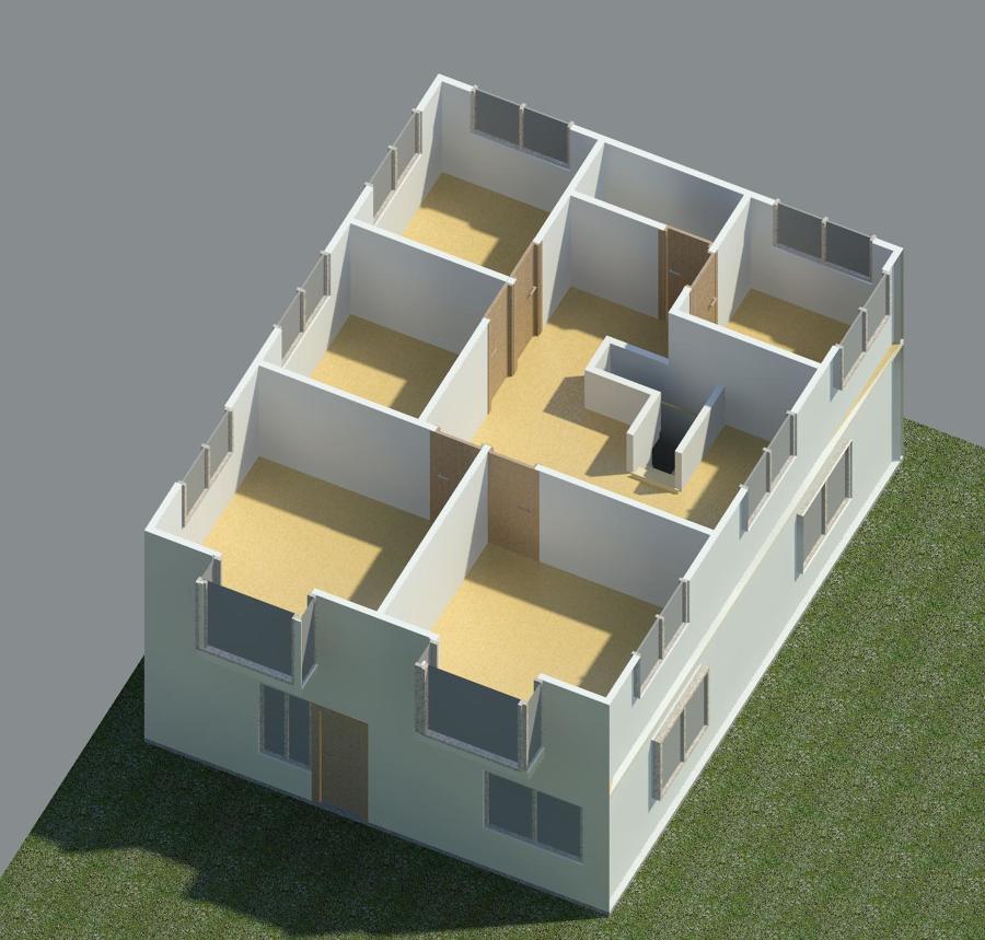 Ampliación segundo piso planta 3D