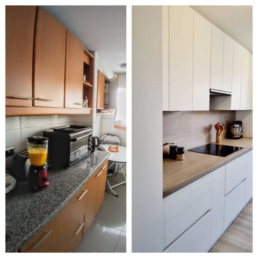 Antes y después, cubierta cocina