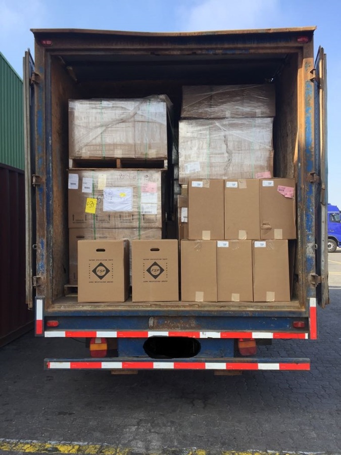 Cajas palletizadas y cajas sueltas