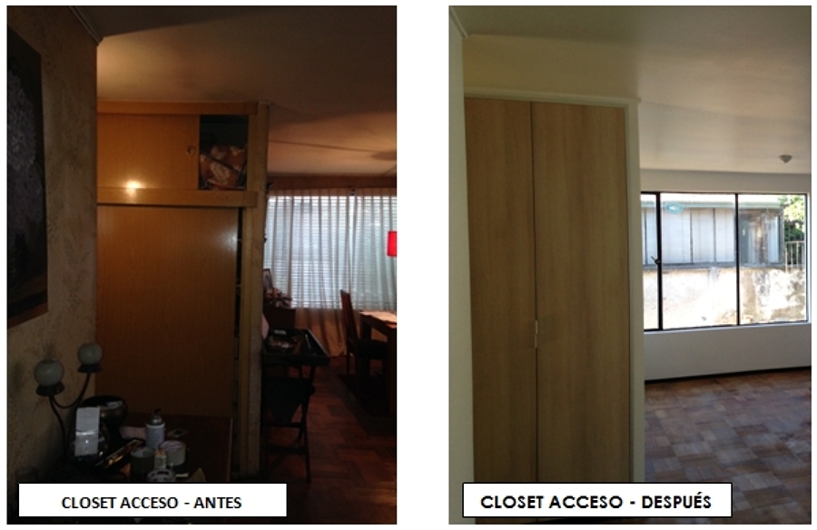CLOSET ACCESO ANTES Y DESPUÉS